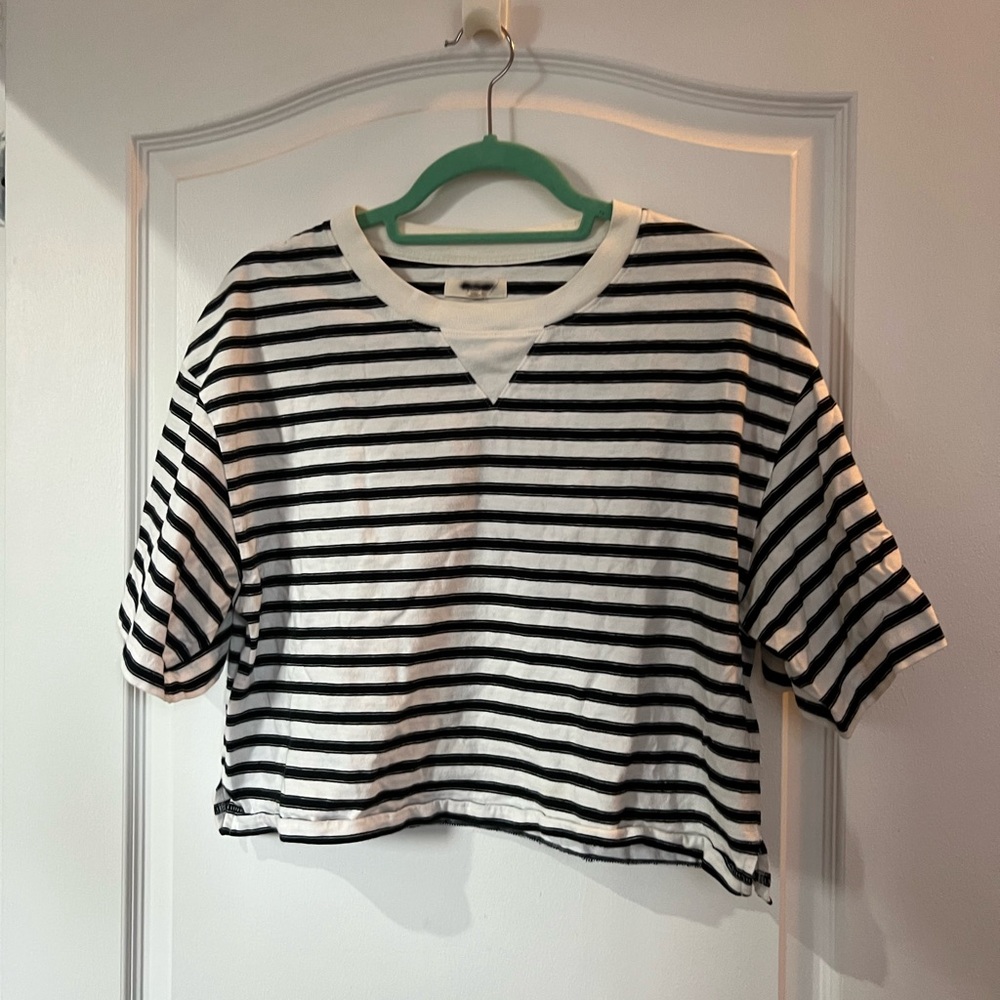 Madewell Cropped Boxy Stripe Tee